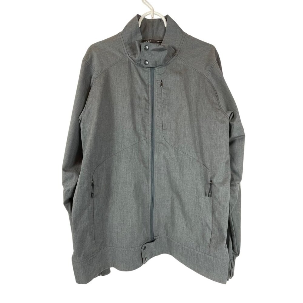 NAU Full Zip Jacket Sz XL Mens Softshell Gray Organic Cotton Pockets Utility